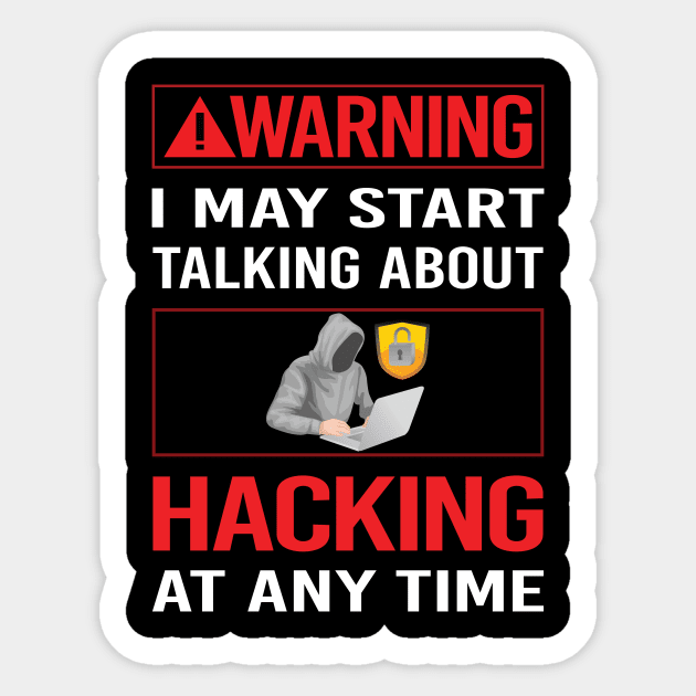 Red Warning Hacking Hack Hacker Sticker by Happy Life